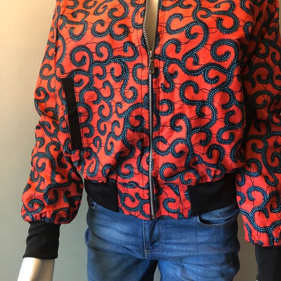 Bomber jacket. African print jacket. - Picture 2 of 4